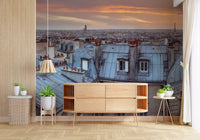 Twilight Over The Zinc Roofs of Paris Wall Mural