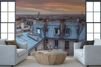 Twilight Over The Zinc Roofs of Paris Wall Mural