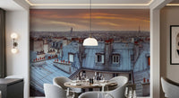Twilight Over The Zinc Roofs of Paris Wall Mural