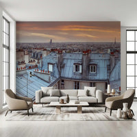 Twilight Over The Zinc Roofs of Paris Wall Mural