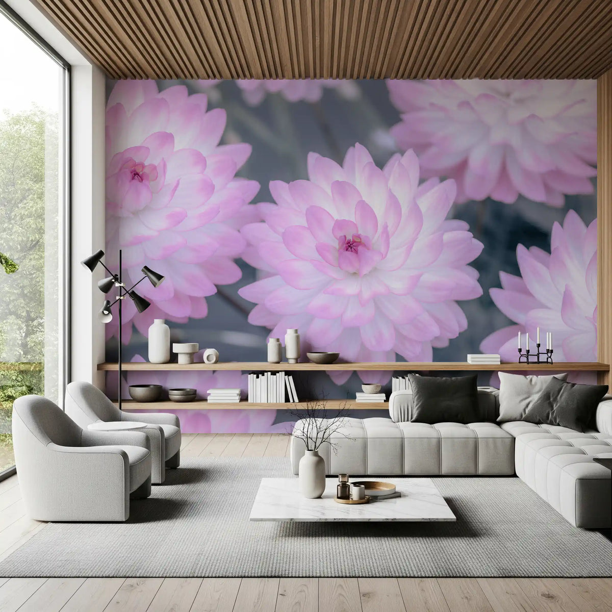Watercolor Bloom Pastel Harmony Wall Mural