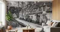 Old World Stone Village Architecture Wall Mural