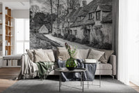 Old World Stone Village Architecture Wall Mural
