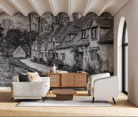 Old World Stone Village Architecture Wall Mural
