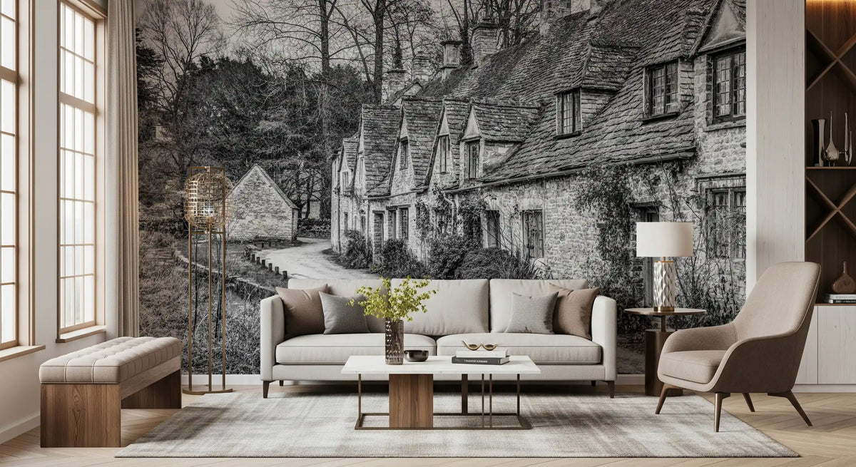 Old World Stone Village Architecture Wall Mural