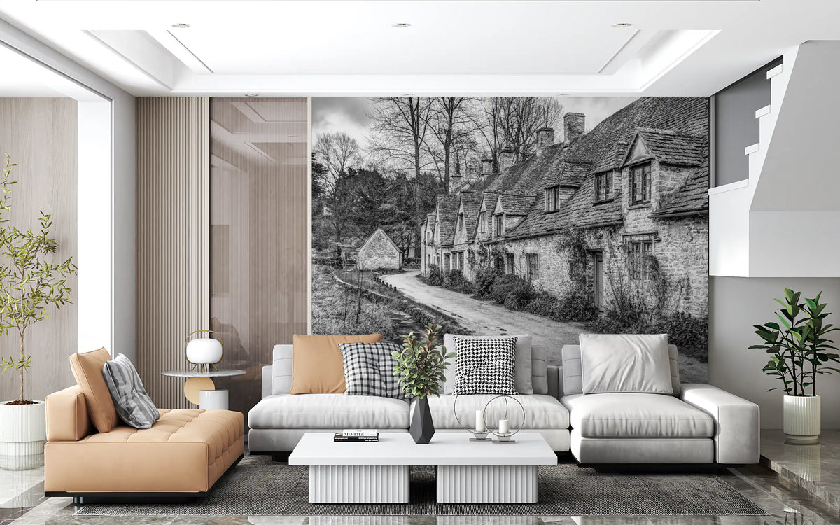Old World Stone Village Architecture Wall Mural