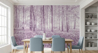 Sunlit Forest Canopy in Pastel Lilac Wall Mural