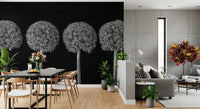 Geometric Allium Floral Pattern Wall Mural