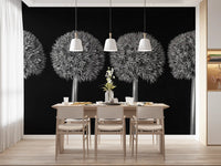Geometric Allium Floral Pattern Wall Mural
