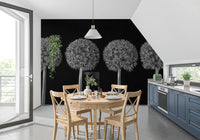 Geometric Allium Floral Pattern Wall Mural