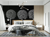 Geometric Allium Floral Pattern Wall Mural