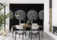 Geometric Allium Floral Pattern Wall Mural