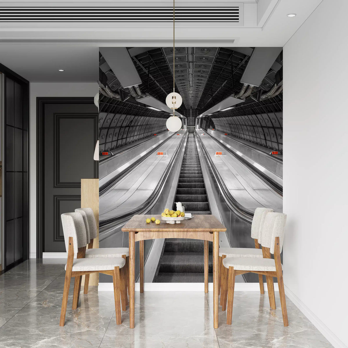 Metallic Urban Symmetry Wall Mural