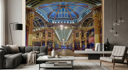 Victorian London Market Architectural Panorama Wall Mural
