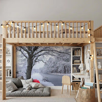 Frozen Canal Winter Woodland Wall Mural