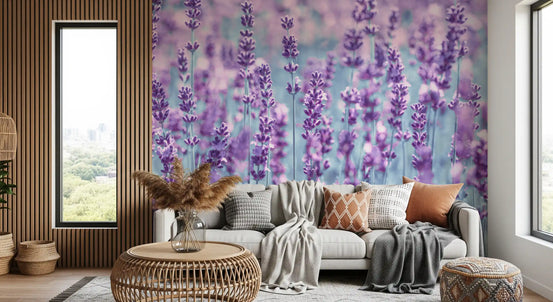 Abstract Lavender Dreamscape Wall Mural