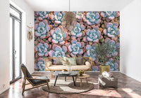 Desert Bloom Succulent Motif Wall Mural