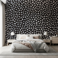 Sculptural Grey Depth Pattern Wall Mural