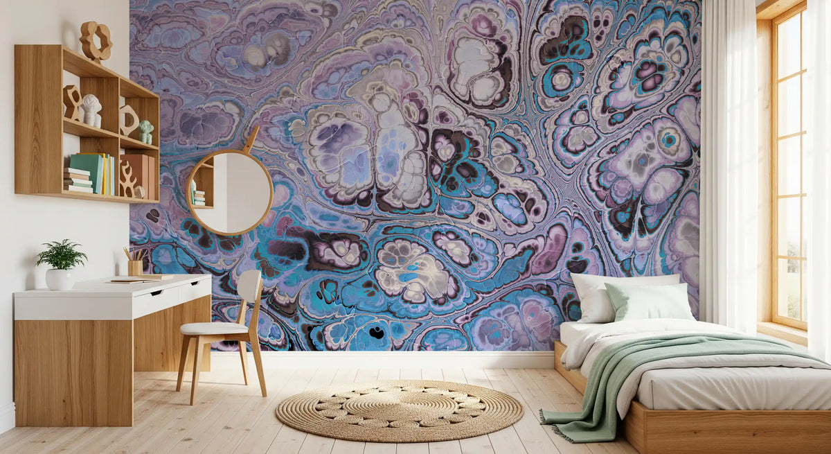 Lavender Ocean Abstract Marble Harmony