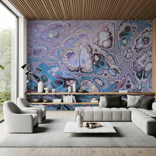 Lavender Ocean Abstract Marble Harmony