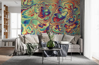Vibrant Abstract Swirls Wall Mural