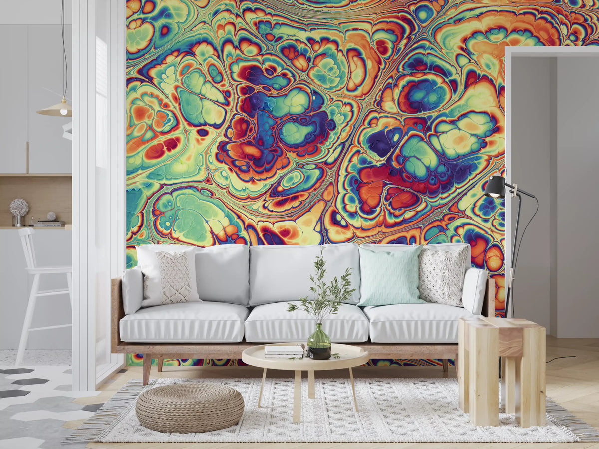 Vibrant Abstract Swirls Wall Mural