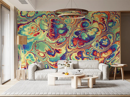 Vibrant Abstract Swirls Wall Mural