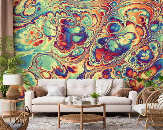 Vibrant Abstract Swirls Wall Mural