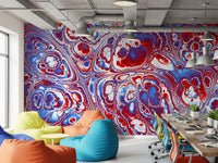 Red Blue Marble Abstract Energy Flow