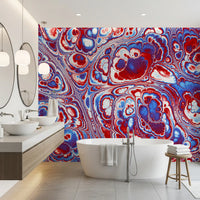 Red Blue Marble Abstract Energy Flow