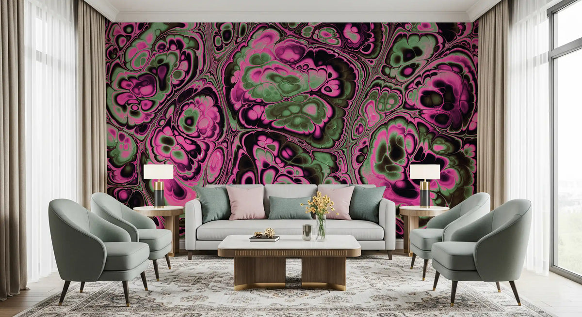 Pink Green Marble Abstract Fantasy Texture Wall Mural