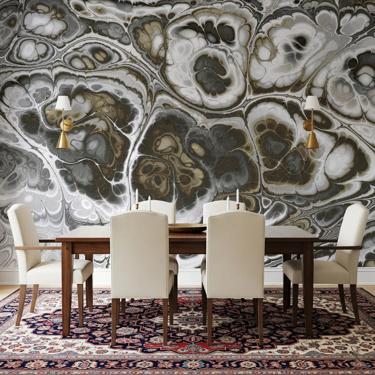 Abstract Gray Marble Texture Elegance Wall Mural