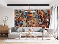 Ocean Fire Marble Abstract Wall Mural