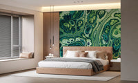 Emerald Ocean Marble Abstract Wall Mural