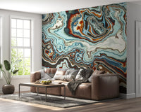 Earthy Marbled Swirl Abstract Wall Mural