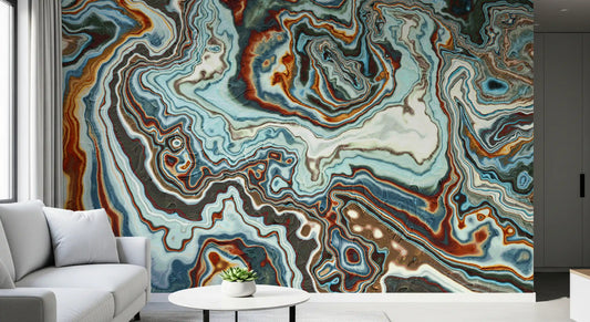 Earthy Marbled Swirl Abstract Wall Mural