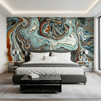 Earthy Marbled Swirl Abstract Wall Mural