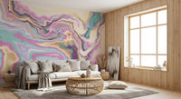 Iridescent Marble Swirl Wall Mural