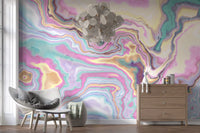 Iridescent Marble Swirl Wall Mural