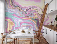 Iridescent Marble Swirl Wall Mural