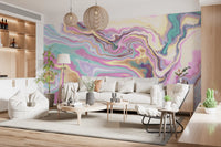 Iridescent Marble Swirl Wall Mural