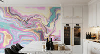 Iridescent Marble Swirl Wall Mural