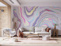 Holographic Marble Wave Texture Wall Mural