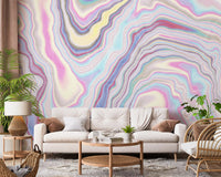 Holographic Marble Wave Texture Wall Mural