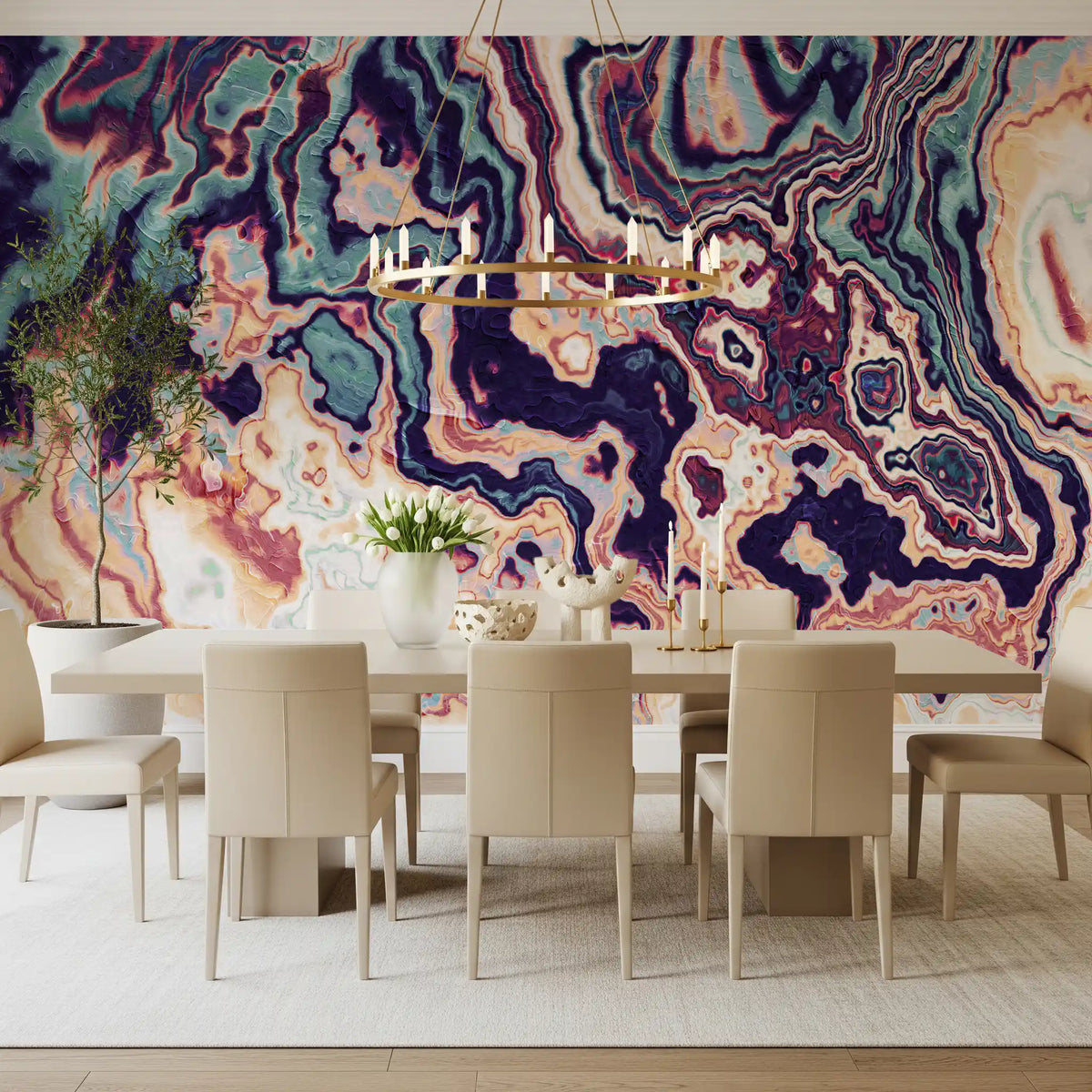 Marbled Fluidity Abstract Art Wall Mural