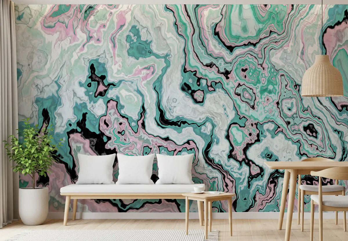 Pastel Marble Swirl Abstract Wall Mural