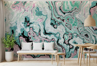 Pastel Marble Swirl Abstract Wall Mural