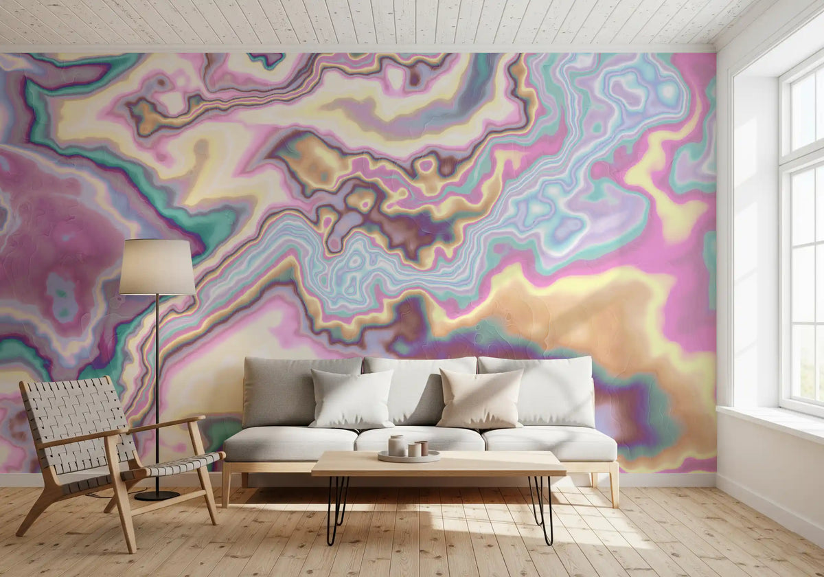 Liquid Dreamscape Curves Marble Wall Mural