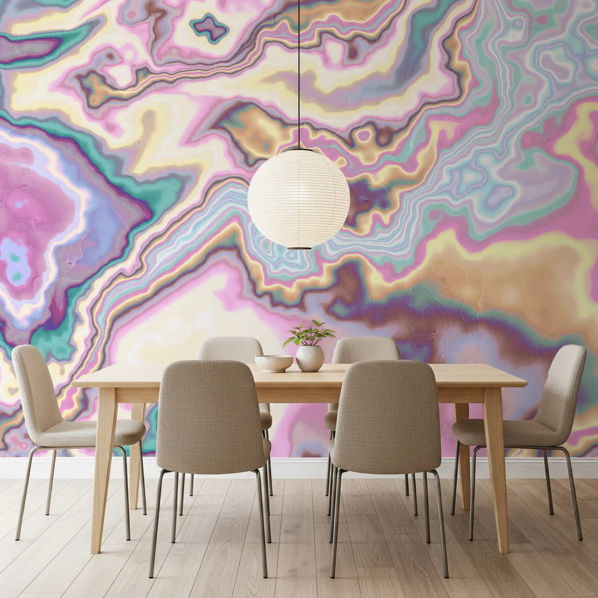 Liquid Dreamscape Curves Marble Wall Mural