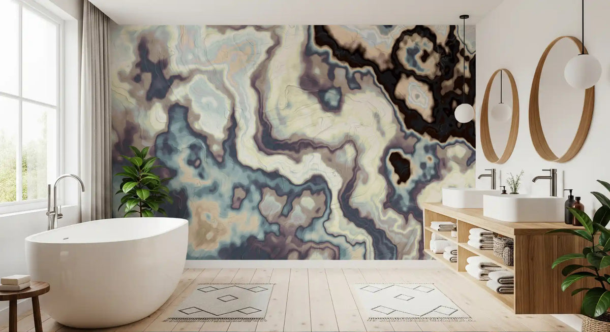 Ethereal Flowing Marble Swirls Wall Mural